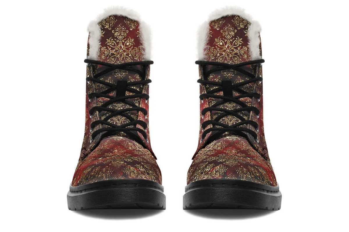 Christmas Wrapping Paper Faux Fur Boots
