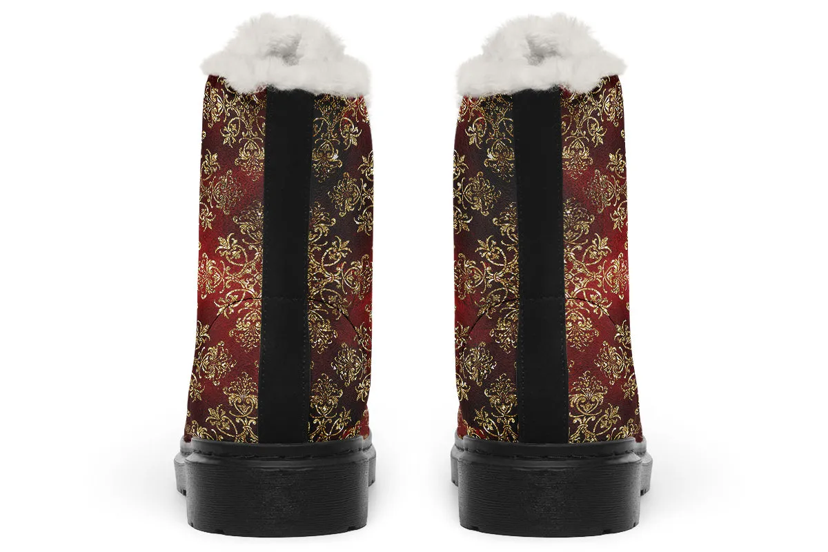 Christmas Wrapping Paper Faux Fur Boots