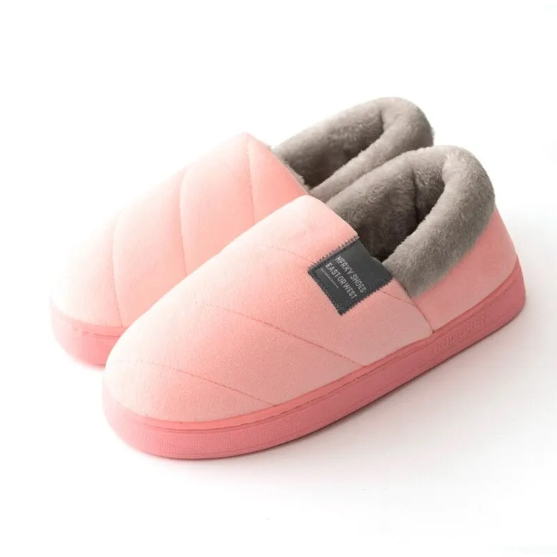 Cuzcare Men Women Slippers Plush Soft Fur Lined Slides