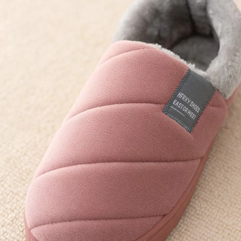 Cuzcare Men Women Slippers Plush Soft Fur Lined Slides
