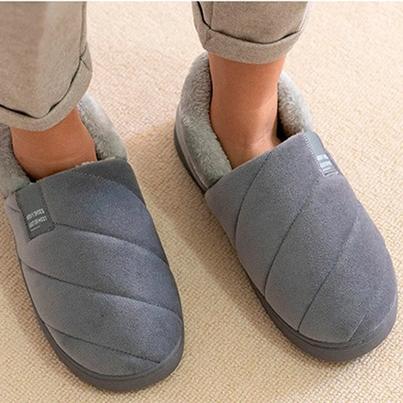 Cuzcare Men Women Slippers Plush Soft Fur Lined Slides