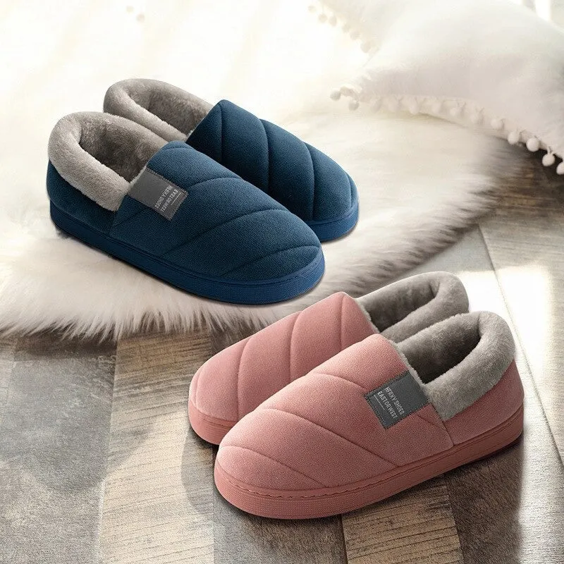 Cuzcare Men Women Slippers Plush Soft Fur Lined Slides