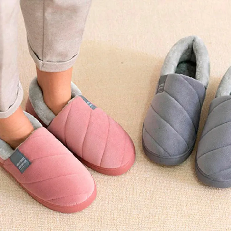 Cuzcare Men Women Slippers Plush Soft Fur Lined Slides