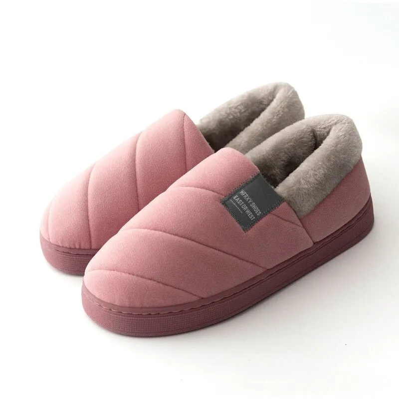 Cuzcare Men Women Slippers Plush Soft Fur Lined Slides