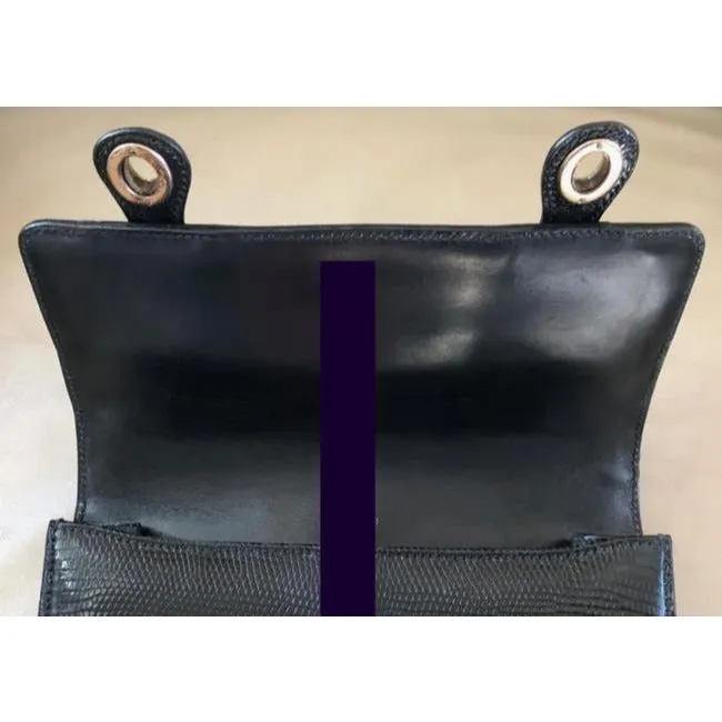 Gucci Box Skin Lunch Style With Midnight Bluebamboo Handle Lizardsnakeskin Satchel