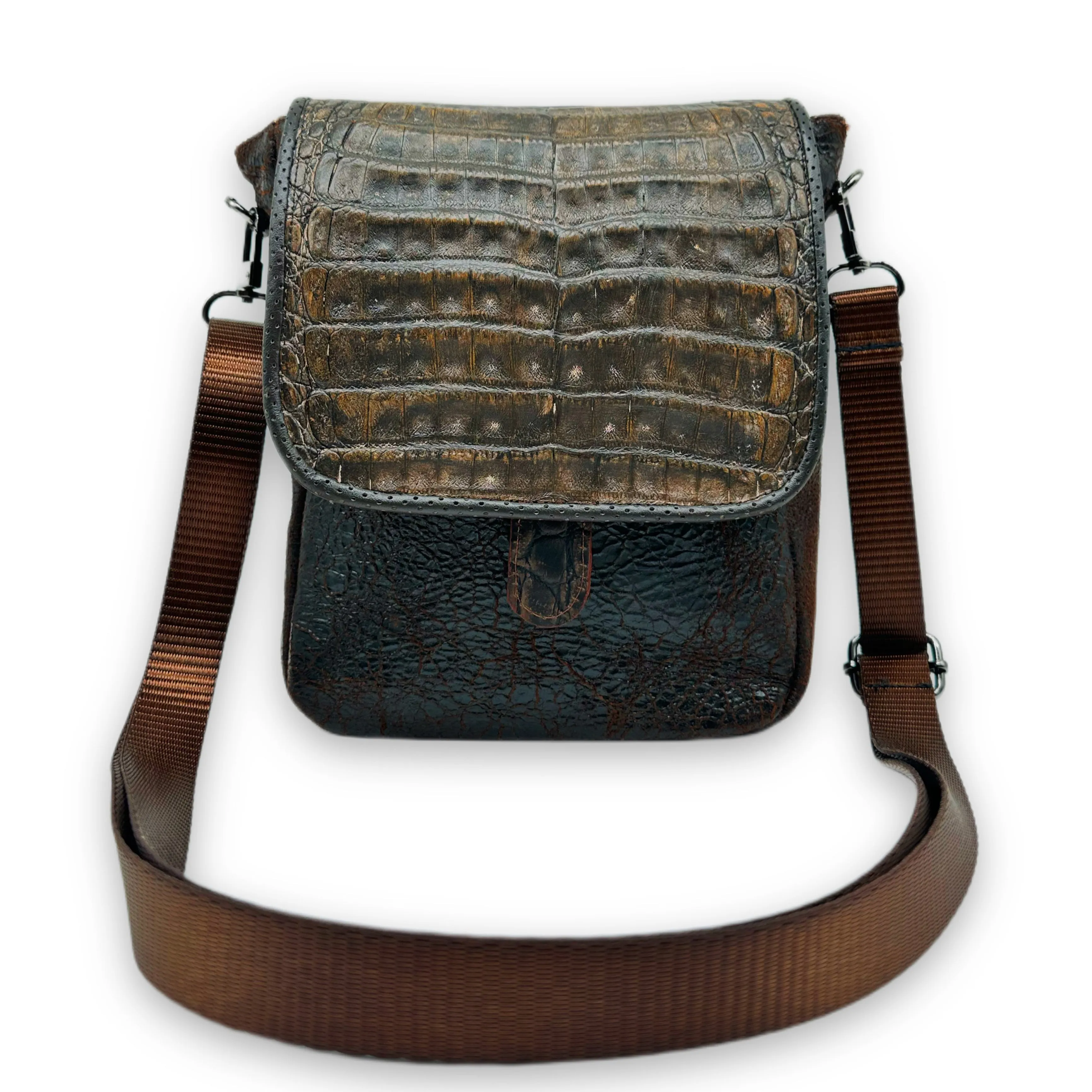 Nano Alligator Hornback Leather Concealed Carry Bag