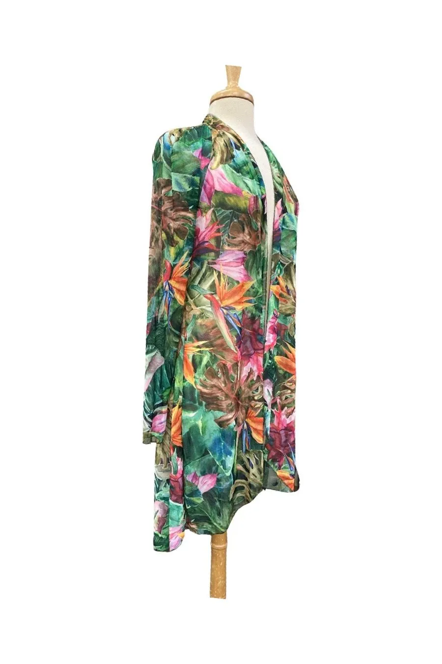 TROPICANA Sheer Mid Length Print Duster