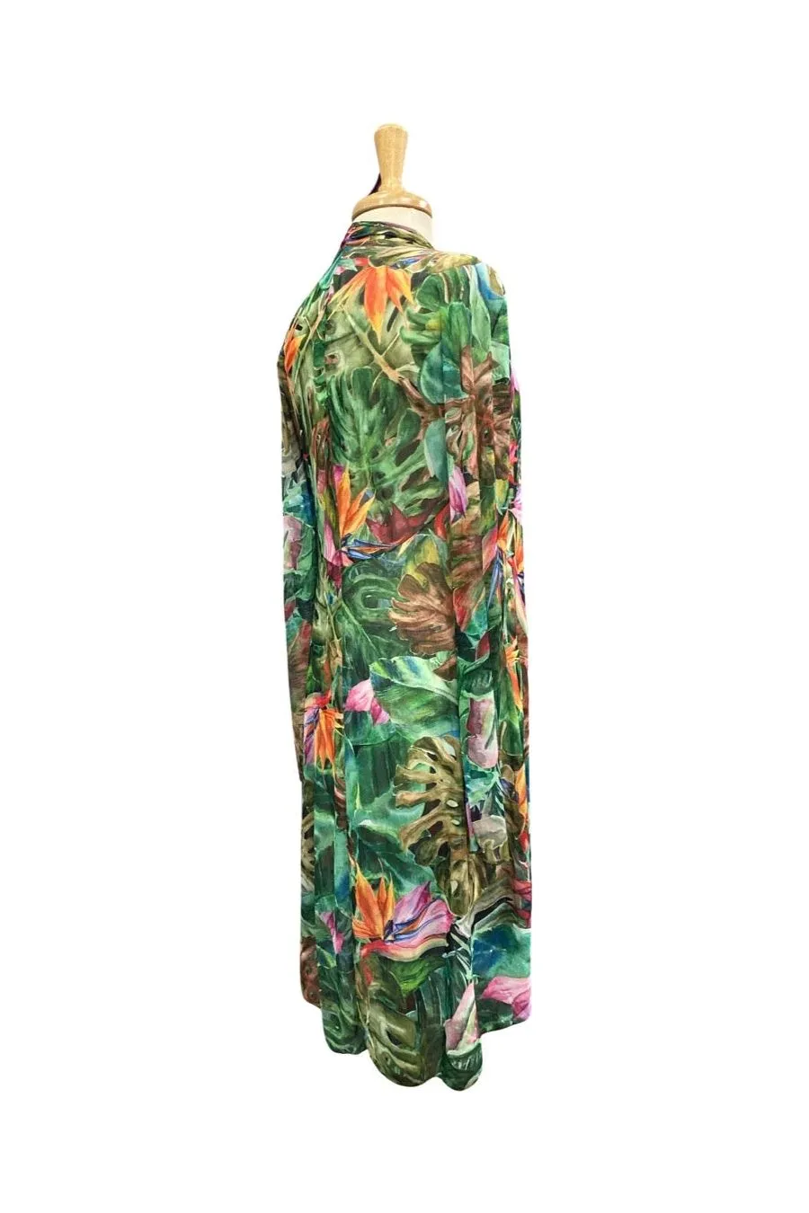 TROPICANA Sheer Mid Length Print Duster