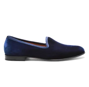 Women's Navy Velvet Slipper